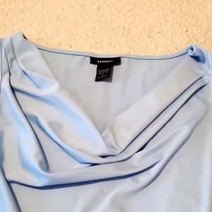 Express periwinkle blue cowl neck sleeveless top